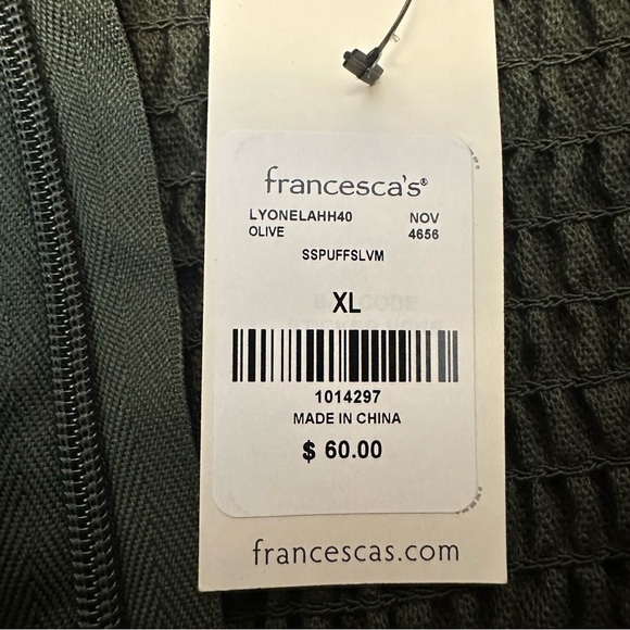 NWT Mi Ami Olive Green Puff Sleeve Sheath Dress - Picture 4 of 8